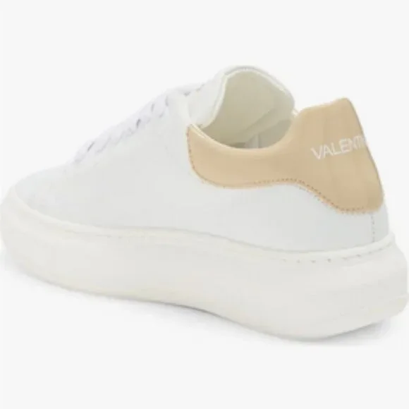 Valentino Women's White and Beige Fresia Low Top Sneakers. Sz:7-8